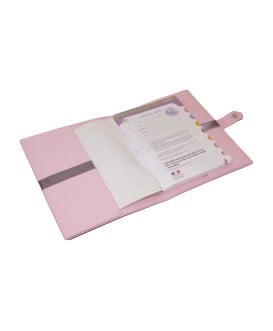 Protège carnet de santé fille rigide personnalisé rose- motif coeur - Cadeau de naissance personnalisé