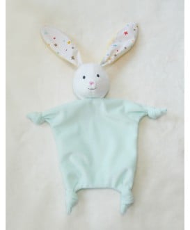 Doudou lapin bleu