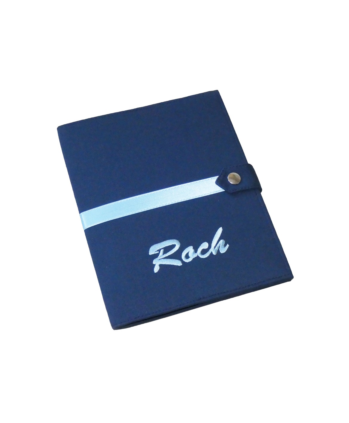 Protège carnet de santé rigide personnalisé bleu marine - Cadeau de naissance garçon