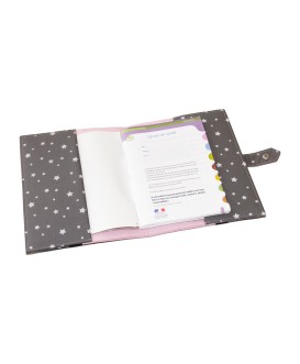 Protège carnet de santé rigide personnalisé - fée clochette et étoile - Cadeau de naissance fille personnalisé