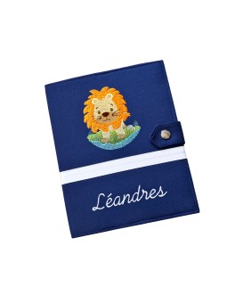 Protège carnet de santé rigide personnalisé - Thème lion - Cadeau de naissance personnalisé