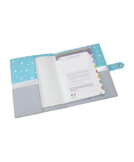 Protège carnet de santé "étoiles" rigide personnalisé - Cadeau de naissance personnalisé