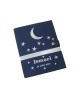 Protège carnet de santé rigide personnalisé - bleu marine - lune - Cadeau de naissance garçon