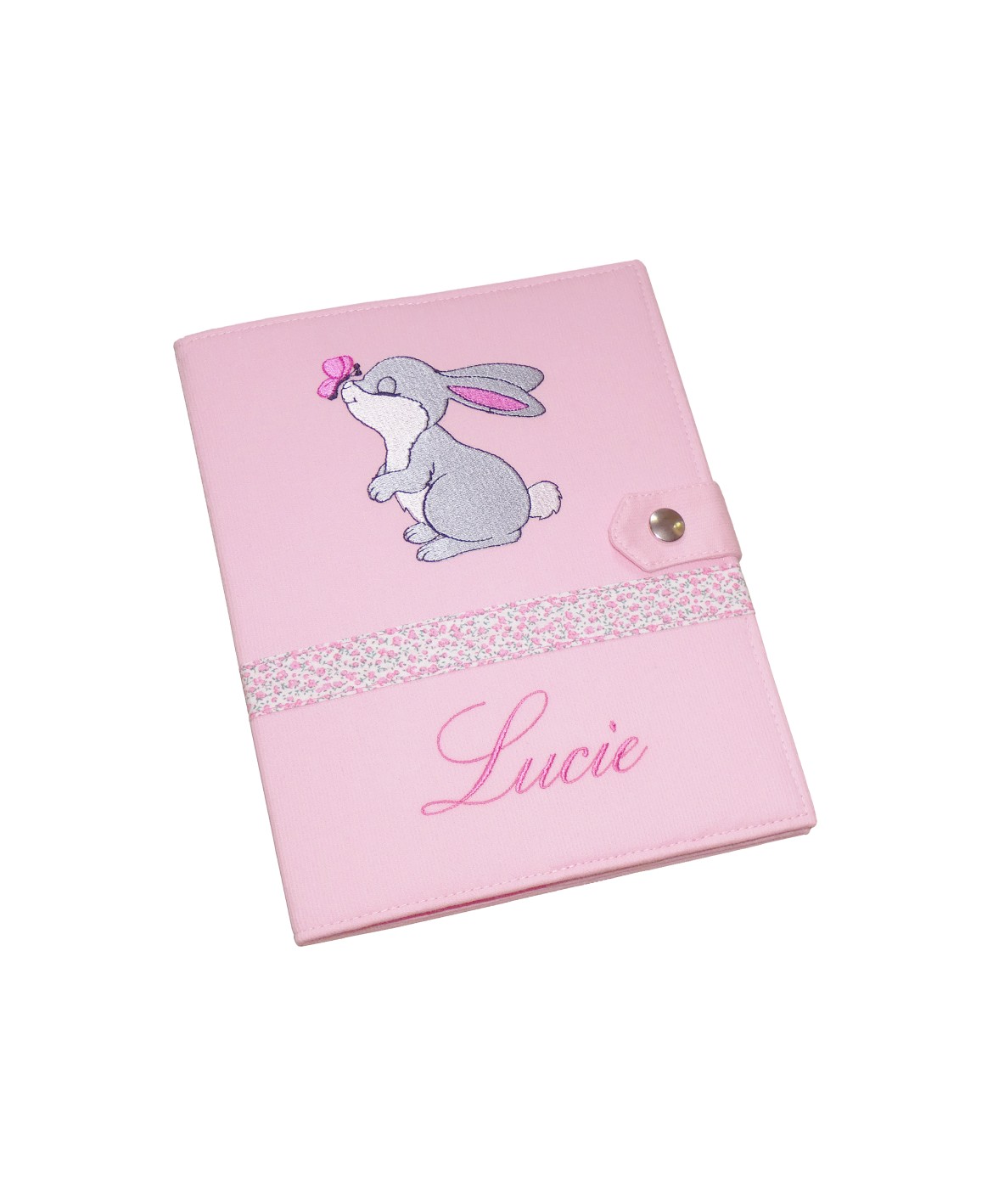 Protège carnet de santé rigide personnalisé - lapin panpan - Cadeau de naissance fille personnalisé