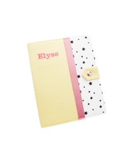 Protège carnet de santé rigide personnalisé - étoiles - Cadeau de naissance personnalisé fille