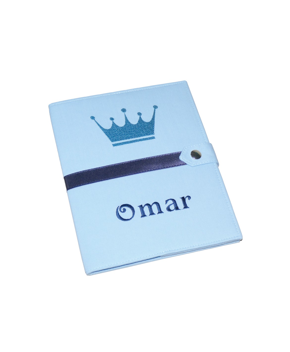 Protège carnet de santé rigide personnalisé - couronne garçon - cadeau de naissance garçon