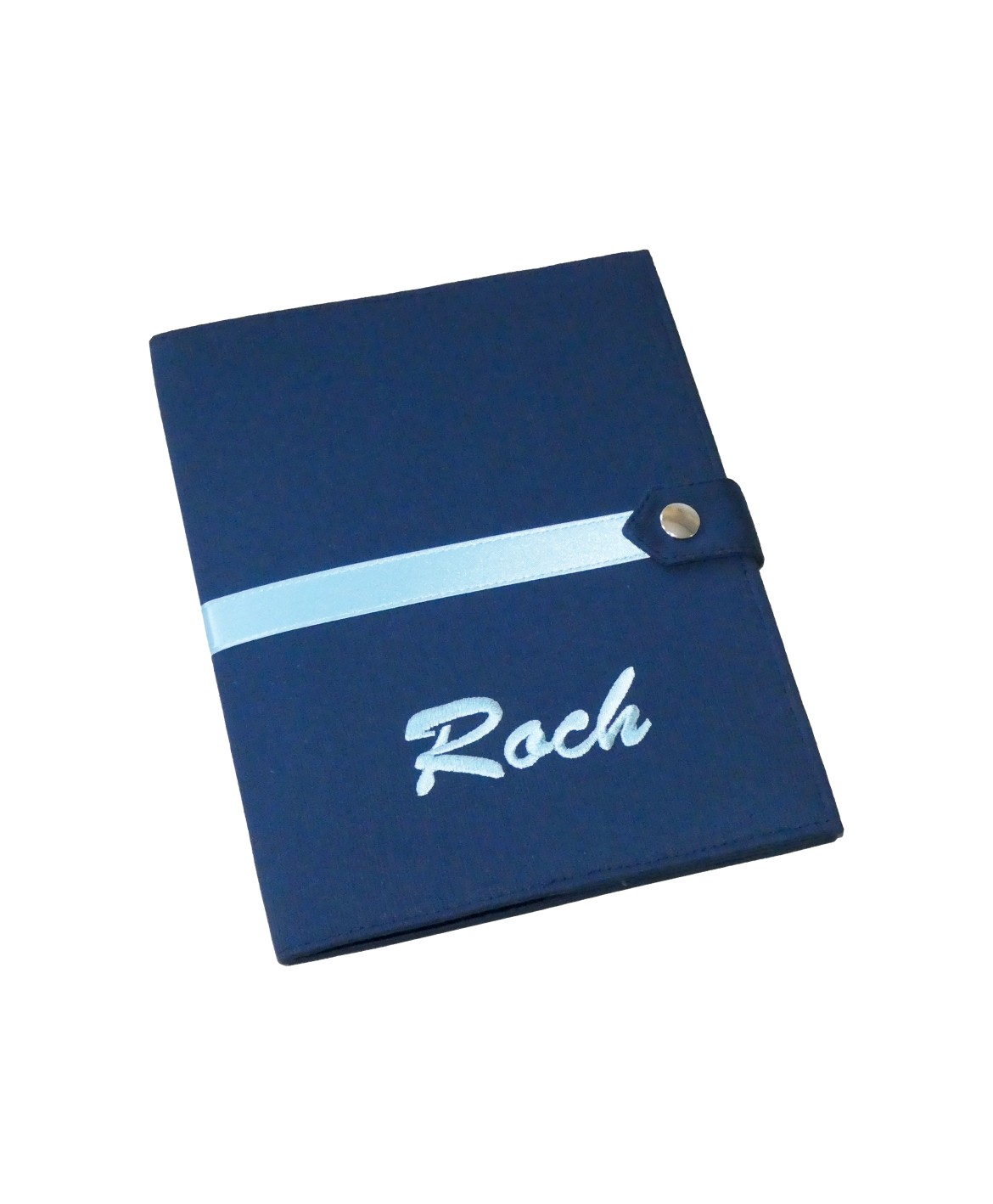 Protège carnet de santé rigide personnalisé bleu marine - Cadeau de naissance garçon