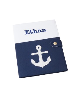 Protège carnet de santé rigide personnalisé - Cadeau de naissance personnalisé - thème marin