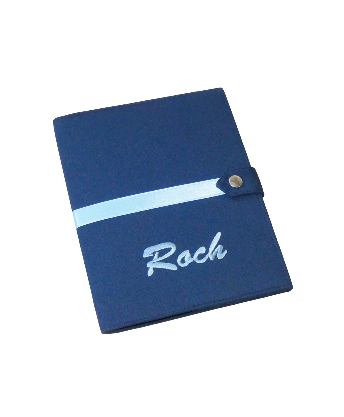Protège carnet de santé rigide personnalisé bleu marine - Cadeau de naissance garçon