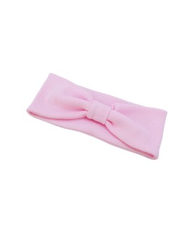 Ensemble ruban et chaussons bébé naissance - rose - noeud