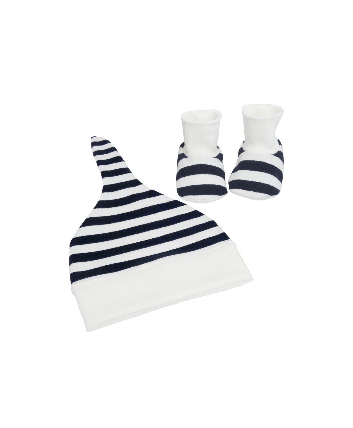 Bonnet et chaussons bébé naissance - bleu marine