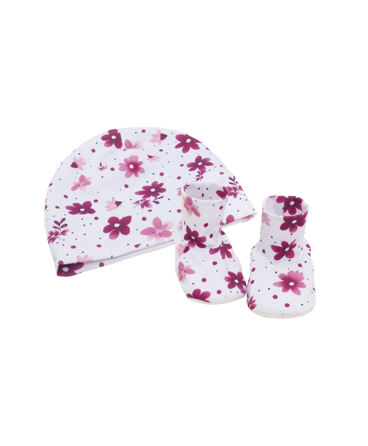 Ensemble bonnet et chaussons bébé naissance - fille