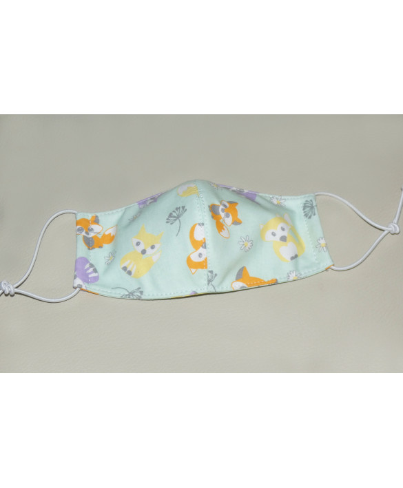 Masque en tissu pour enfant - lavable et réutilisable - renardeau Masque en tissu pour enfant - lavable et réutilisable - renardeau